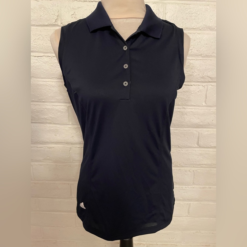 Adidas Golf Puremotion Black Sleeveless collared Top Size M